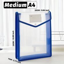 A4/B5 Transparent Snap-Button Expandable File Bag,Durable Multi-Color PP Folding Pockets,Lightweight Waterproof Storage For Students & Office,Cute Campus Stationery Organizer,Daily Commute,Study Group,Travel Essential - Vertical - View 9