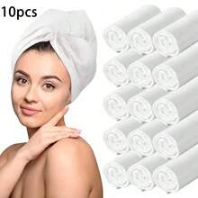 Women's Disposable Quick-Dry Absorbent Towel Cap - Super Absorbent Twist-On Headwrap, Suitable For Long Curly And Thick Hair, Essential For Home And Travel, Anti-Frizz Design, Easy To Wrap Hair, Quick-Dry, Suitable For All Hair Types, Portable Travel Pack, Beach Essential, Back To School Season Favorite - White - View 6