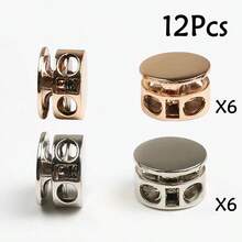4/6/8/12/16/20Pcs No-Tie Shoelace Fasteners | Aluminum Alloy Spring Clips, Easy Installation, Cylindrical Dual-Hole Design, Anti-Slip Stopper, Suitable For Sports And Daily Footwear Metal Spring Cord Locks, Shoelaces, Backpacks, Drawstrings And Jackets Metal Adjustment Buckles - Multicolor - View 20
