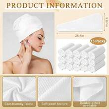 Women's Disposable Quick-Dry Absorbent Towel Cap - Super Absorbent Twist-On Headwrap, Suitable For Long Curly And Thick Hair, Essential For Home And Travel, Anti-Frizz Design, Easy To Wrap Hair, Quick-Dry, Suitable For All Hair Types, Portable Travel Pack, Beach Essential, Back To School Season Favorite - White - View 3
