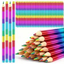 Rainbow Gradient 4-In-1 Magic Colored Pencils, Colorful Doodle And Painting Wooden Pencils, Suitable For Ages 14+, Wooden Material, Drawing And Writing Art Supplies - For Professional Art Use - A - View 1