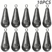 10pcs Water Drop Hanging Ring Lead Sinkers, Quick Bite Lead, Calibrated Lead, Hanging Ring Fishing Sinkers - Grey - View 16