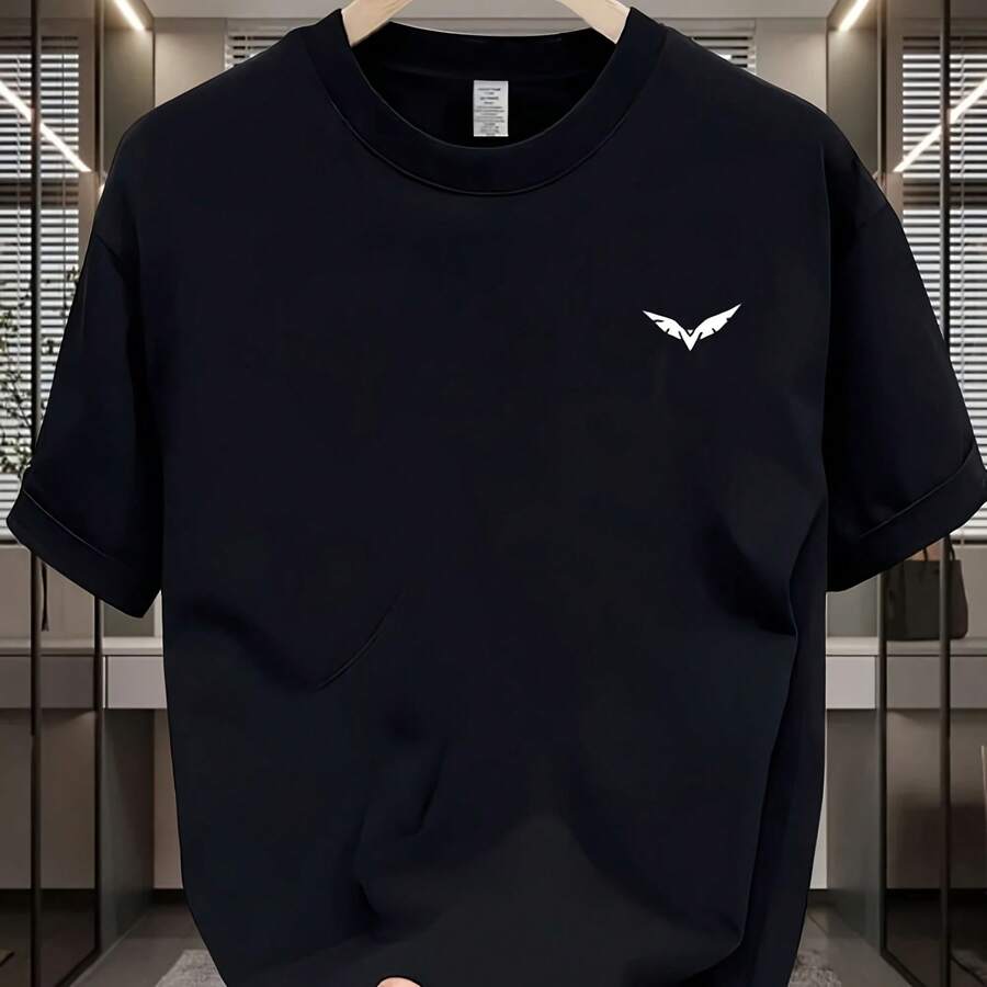T-Shirts mit einfachem Muster für Herren und Damen, Rundhalsausschnitt, Kurzarm, Regular Fit, Lässig, Minimalistisch, Modisch, Herrenbekleidung. - Form - Übersicht 1
