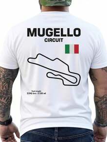 Christmas Famous Ello Contour Track Race Fan Racing Car Racing Shirt With Print On Back - Casual Men's Shirt Hot Item - 白色 - 查看 1