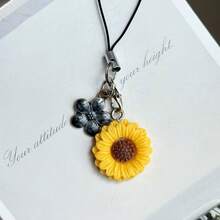 1pc Sunflower Phone Chain Pendant, Creative Small Accessory, Suitable As Gift, Universal Phone Charm, Creative Phone Chain Accessory, Universal USB Drive Exquisite Small Pendant, Gift For Best Friend And Friends - Multicolor - View 10