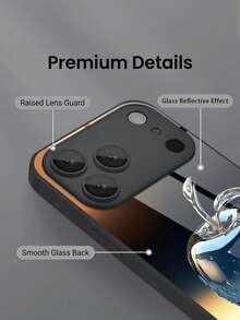 1pc Customizable Name, High-Definition Glass Phone Case With Apple Pattern, Suitable For Samsung S26 Ultra/S25 Ultra Series And Apple 17 Pro Max/17 Air/16 Pro Max/15/14 Plus/13 Pro Phone Accessories - Black - View 6