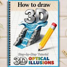 3D Optical Illusion Painting Tutorial Notebook, Learn To Draw Complex 3D Pattern Artworks, Spiral Bound, Suitable For Adult Leisure And Stress Relief, Multiple Styles Available (Pen Not Included) - Single Piece - View 9