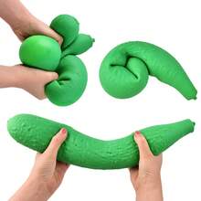 1pc Fruit Pickle Large Cucumber Squishy Toy, Halloween Decor Soft Squishy Fidget Toy, Christmas Holiday Party Favor Gift For Boys And Girls, Moldable Cheese Squishy Toy, Stress Relief Squishy Toy For Teens And Adults, Birthday Gift, Holiday Gift - Multicolor - View 5