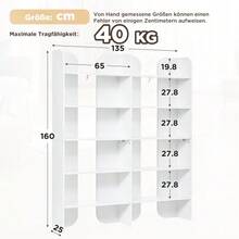 رف كتب بارتفاع 160 سم، رف قائم ب- 5 طبقات، سعة كبيرة، رفوف مفتوحة، رف كتب حديث لغرفة المعيشة والمكتب والدراسة والمكتب المنزلي - أبيض - مشاهدة 5