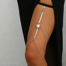 1 buah Rantai Kaki Logam Tipis Minimalis, Cincin Kaki Elastis Halus, Rantai Aksesori Kaki Wanita Gaya Seksi Kelas Atas - H0024 - View 5