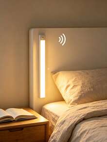 1pc Motion Sensor Wireless LED Light, 3 Color Modes, USB Rechargeable Lamp, Ultra-Thin Smart LED Cabinet Closet Light, Comes With Charging Cable, Suitable For Cabinet, Kitchen, Bedroom, Staircase Lighting - Side-lit 3-color - View 2