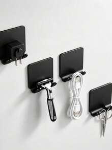 No-Drill Self-Adhesive Wall-Mounted Razor Holder, Multi-Function Bathroom Razor Storage Hook, Waterproof Anti-Slip Men's Razor Storage Rack, Plug And Small Item Hook, Bathroom Kitchen Accessories, No Drilling Installation - A - View 9
