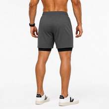 Kit Of 3 Men's Compression Fitness Shorts, Dry Fit, For Gym, Training, Running, CrossFit, Soccer - MultiWarna - View 3