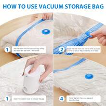 S/M/L/XL 3pcs Travel Storage Bags, Large Capacity Compression Bags, Reusable Vacuum Bags, Dust-Proof, Moisture-Proof, Moth-Proof, Space-Saving, Suitable For Clothes, Blankets, Shirts, Bedding, Bedroom, Closet, Bathroom, Outdoor Gear, Home Storage, Back To School, Travel Essentials - View 10
