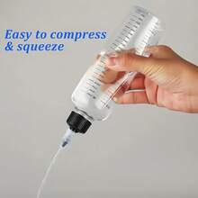1pc 7.78oz Clear Plastic Dispensing Bottle With Scale Line And Screw Cap, Refillable Round Dispensing Bottle, Suitable For Liquid Ink, Paint, Art Crafts, Perfume Refillable Bottle, Travel Bottles - Multicolor - View 3