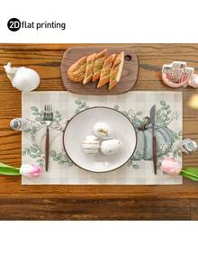 1pc/4pcs/6pcs,Autumn Pumpkin Table Placemats,Rectangular Tablecloth,Washable,Suitable For Family Dinner,Coffee Table,Durable Kitchen And Dining Room Decor,Table Decoration Party And Scene Decoration,Home Decor - Multicolor - View 7