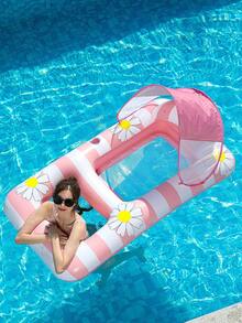 2pcs Set Daisy Flower Adult Swimming Pool Drifting Head Pillow Inflatable Raft | Lake River Backyard Beach Garden Camping Vacation Party Swimming Pool Drifting - Multicolor - View 4