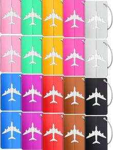 5/10pcs Waterproof Aluminum Luggage Tag Set With Stainless Steel Ring, Airplane Pattern Boarding Pass, Travel Identification Hanging Tag - Multicolor - View 29