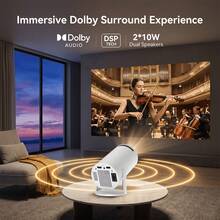 Compact Lightweight Mini Projector Designed For Android Users. Supports 4K High Definition And Local 720P Resolution, Making It An Ideal Choice For Home Theater Setup Due To Its Built-In Application System. - White - View 4