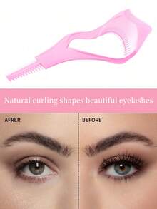 1pc 3-In-1 Mascara Brush Head, Eyelash Applicator, Suitable For Beginners To Apply Mascara And Eyeliner, Create Natural Non-Clumping Lashes, With Eyelash Separator And Eyelash Tweezers Mascara Edge Brush, Girls Makeup Accessory - Multicolor - View 3
