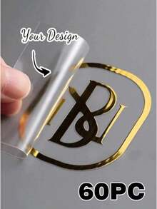 Custom Gold Foil UV DTF Stickers, Metallic Gold & Silver Heat Transfer Decals, Personalized Wedding Logo Labels, Transparent Waterproof Packaging Stickers, Suitable For Gift Boxes, Invitations, Party Supplies, Handmade Crafts, Candle Packaging, DIY Projects, Small Business Branding - Multicolor - View 15