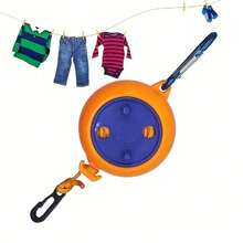 1pc Retractable Portable Clothesline With Hook, Adjustable Length Reel Design Travel Camping Laundry Rope, Portable Retractable Clothesline For Hotel, Home And Outdoor Use - Multicolor - View 8