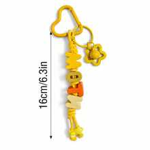 [Customized]1pc Handmade Woven Keychain, Colorful Acrylic Letters, Paired With One Star Pendant And Bell, Christmas Gift - Multicolor - View 6