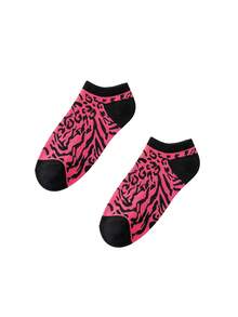Mixed Leopard Print Short Socks, Neutral Animal Print Socks, Casual Socks - Multicolor - View 8