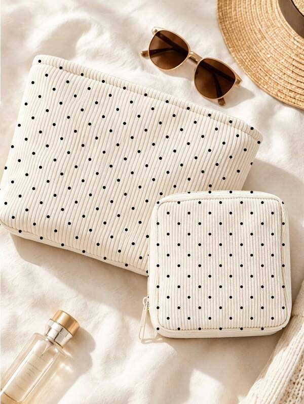 New Polka Dot Pattern Sanitary Napkin Storage Bag, Compact Women's Hygiene Products Storage Bag, Makeup Bag, Toiletry Bag, Girls Mini Bag, Minimalist Multi-Functional Coin Purse, Makeup Bag, Sanitary Napkin Storage Bag, Suitable For School, Work, Travel Small Bag, Elegant Holiday Travel Essential, Back To School, Back To School Essential, College Essential