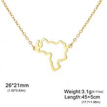 LIKGREAT Stainless Steel Hollow African Map Multi-Layer Beaded Chain Necklace For Women, Fashion Party Friend Gift - African Map Series - View 18