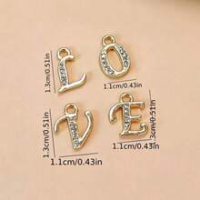 26Pcs A-Z Gold Letter Charms, Includes Full Rhinestone Letter Charms, Jewelry Making Supplies Pendants, Practical Alphabet Charm Pendants - Script Letter Pendant - View 5