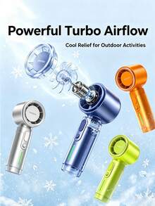 Handheld Mini Turbo Fan, USB-C Rechargeable Portable Cooling Fan, 5 Speed Digital Display Fan For Travel Beach Outdoor Summer - Handheld - View 11