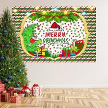 The Grinch Authorize Merry Christmas Children's Party Award Scene Birthday Party Background Banner. Christmas Themed Wall Decoration. Photo Background Garden Decor Outdoor. Ideal Choice For Celebration Events, Room Decoration, And Display Props - Multicolor - View 7