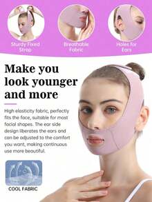 1 Women's Face Mask, Face-Lifting, V-Shape Face-Lifting Band, Sleep Chin Strap, Comfortable Face Strap-Suitable For Home Use And Back-To-School Season - Multicolor - View 3
