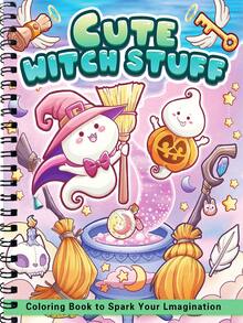 1pc (Cute Witch Series) Coco Spiral Notebook, Suitable For Adults And Teens, Cartoon Comfortable Cute Thick Line Minimalist Pattern Wyo Coloring Book Watercolor Sketchbook, Children's Toy, Slow Pace Stress Relief Time-Killing, Holiday Gift - Cute Witchy Accessories - View 1
