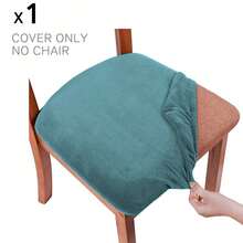 Stretch Soft Velvet Chair Seat Slipcover, Removable Washable Dustproof Chair Cushion Protector, Universal Seat Pad Cover Suitable For Kitchen, Dining Room And Hotel - Multicolor - View 45
