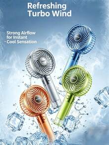 Handheld Mini Turbo Fan, USB-C Rechargeable Portable Cooling Fan, 5 Speed Digital Display Fan For Travel Beach Outdoor Summer - Handheld - View 6