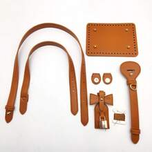 Handmade DIY Straw Handbag PU Leather Accessories Self-Made Vintage Pattern Bucket Bag Materials Shoulder Crossbody Bag Strap - New Model - View 24