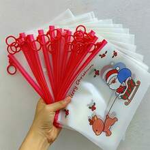 مجموعة أكياس سحاب كرتونية لعيد الميلاد 24/12/6 قطعة، أكياس ملفات PVC ناعمة بنقوش عشوائية، مقاس 6.69 * 8.27 بوصة، أكياس تخزين مكتبية متينة، هدايا عيد الميلاد وجوائز فعاليات العطلات - حقيبة تخزين بتصميم عيد الميلاد - مشاهدة 8