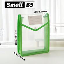 A4/B5 Transparent Snap-Button Expandable File Bag,Durable Multi-Color PP Folding Pockets,Lightweight Waterproof Storage For Students & Office,Cute Campus Stationery Organizer,Daily Commute,Study Group,Travel Essential - Vertical - View 8