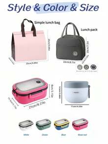 1pc Bento Box With Utensils, Adult Microwaveable Lunch Box, Food Storage Container, Insulated Bento Lunch Bag, Stackable Lunch Box - View 9