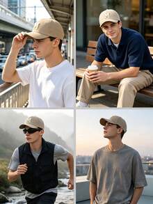 1pc Y2K Street Style Customized Initial Baseball Cap, UV Protection Breathable Summer Sun Hat, Adjustable Face-Slimming Cap, Unisex - Multicolor - View 11