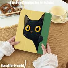 Cat Pattern Tablet Protective Case, Tri-Fold High Transparency Acrylic With Pen Slot Protective Case. Tablet Protective Case Features: Tri-Fold Stand Design, Smart Sleep/Wake, Full Coverage Protection, Skin-Friendly Frame Material, Airbag Anti-Drop Frame, Multi-Angle Stand, Built-In Pen Slot, Precise Cutouts, Lightweight And Portable. - Multicolor - View 3