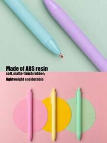10支 0.5mm 細尖黑色墨水馬卡龍糖果柔和色調可伸縮凝膠圓珠筆，日系清新風格順滑書寫筆，適用於學生日常練習、考試、辦公室、課堂筆記、日記，INS風可愛創意文具，適合學生、課堂獎勵、派對小禮、辦公用品、禮品袋填充物（多款隨機發貨） - 彩色 - 查看 5