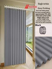 Invisible Folding Door Curtain, Thickened Summer Air Conditioner Cold Air Block, Bedroom Kitchen Partition Curtain, No Drilling Required, Home Use - Multicolor - View 3