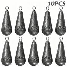 10pcs Water Drop Hanging Ring Lead Sinkers, Quick Bite Lead, Calibrated Lead, Hanging Ring Fishing Sinkers - Grey - View 17
