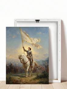 1pc Lady Warrior & Her Wolf On A Snowy Forest Art Print,Joan Of Arc Oil Painting, Medieval Knight Woman Religious Art, Bedroom Decor,LivingRoom Decor,Dorm Decor,Wall Arts,Wall Decor,Home Decor,Room Decor, Canvas Wall Art, Posters,Optional Frame - 1PCS - View 18