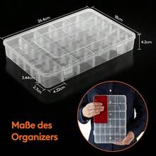 Pack Contains 2 Sorting Storage Boxes With 36 Compartments Each. Equipped With Movable Partition Boards And 5 Label Sticker Sheets, Ideal Storage Holder For Beads, Handmade Supplies And Assorted Jewellery Pieces. - 2 Pieces - View 8