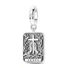 1pc Vintage Silver Jesus Cross Pendant Charm Suitable For Bracelet Necklace Keychain DIY Jewelry Making Unisex - Silver - View 6