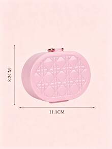 PET Silicone Oval Jewelry Box With Mirror, Compartment Storage For Necklace And Ring, Portable Organizer For Travel And Home - Oval Jewelry Box - View 10